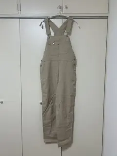 ベージュ　デニムオーバーオール　サロペット　Sサイズ相当