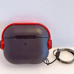 エアーポッズ 3 ケース 全面保護 　グレーと赤のイヤホンケース