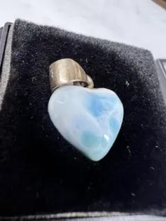 【天然石】ラリマー ハート型ペンダント