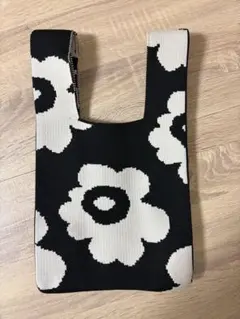 ニットバッグ 花柄 ハンドバッグ ミニバッグ