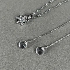 シルバー925 ネックレス ピアス セット