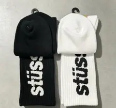 Stussy Stock Crew Socks ソックス 2 足セット 黒白