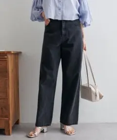 Discoat USコットンデニムストレートパンツ　ブラック　ディスコート