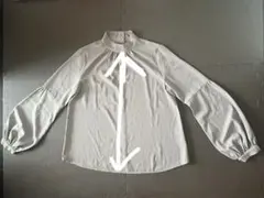 Nナチュラルビューティーベーシック♡ライトグレー バルーンスリーブブラウス