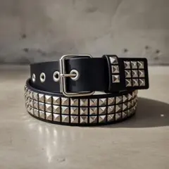ウエスタンベルト スタッズ y2k 黒 ベルト 古着 ブラック wb107-2
