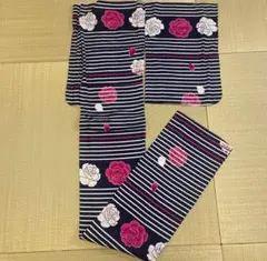 細身 レディース 浴衣 ストライプ 花柄