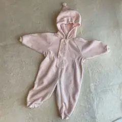 【古着】フリース製ウサギ刺繍ロンパース 80サイズ