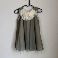 フリル襟 ワンピース フォーマル 発表会 結婚式 パーティー