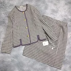 新品 ツイード セットアップ 大きいサイズ セレモニー スーツ 3L 金ボタン