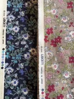 LIBERTY 花柄生地 はぎれ 2色セット　コーデュロイ