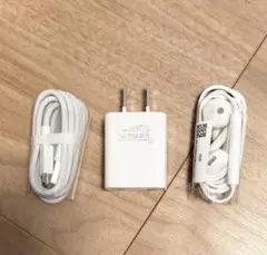 ACアダプタ 充電ケーブル イヤホン セット
