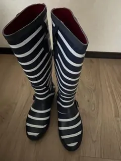 L.L.ビーン レインブーツ ストライプ 紺 ネイビー 8M 25cm