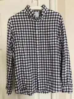 新品⭐︎お得ですH& by POOL ネイビーと水色のチェック柄長袖シャツ