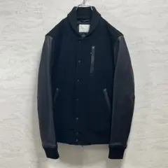 美品『アーバンリサーチ』スタジャン/羊革/メルトン/袖切替/ダブルジップ