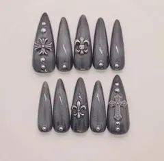 現品 ネイルチップ シズニルック クロム y2k地雷系 ギャル 韓国 マグネット