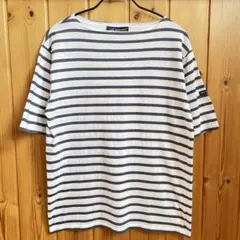 SAINT JAMES ピリアック半袖 Tシャツ 白/インディゴブルー SMのサムネイル