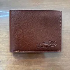 合皮二つ折り財布 ブラウン