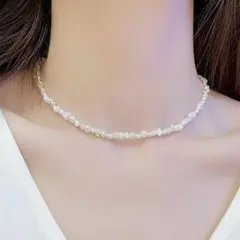 ネックレス 淡水 バロック パール 天然 真珠 チョーカー 新品 人気 上品