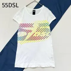 【55DSL】半袖Ｔシャツ　Ｍ　グラフィック　前面プリント　カラフル　カジュアルのサムネイル