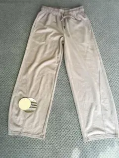 [MODACILE]スウェット　バレルパンツ　ピンクベージュ　L
