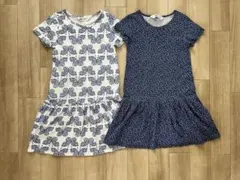 H&M エイチアンドエム 半袖ワンピース120 2枚セット　ブルー系