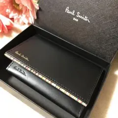 新品未使用　ポールスミス　シグネチャーストライプ　牛革　名刺入れ　カードケース