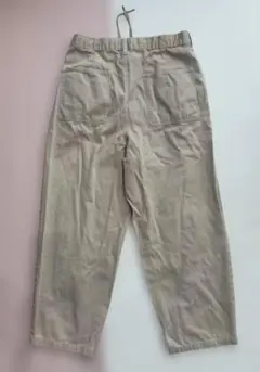 ベージュ チノパン ゴム入りウエスト