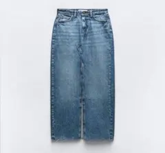 ZARA / スリット デニム ミディスカート XS