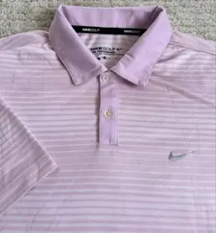 NIKE GOLF TOUR PERFORMANCE ピンク系薄細ボーダー M