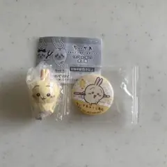 セット ちいかわ つまんでつなげてマスコット うさぎ。くら寿司　うさぎ　缶バッチ