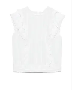 snidel コットンレースフリルブラウス