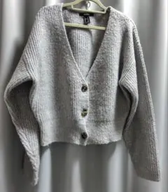 グレー Vネック カーディガン 長袖