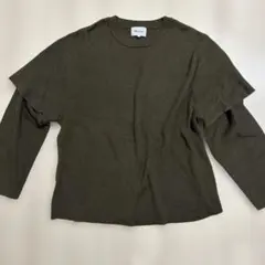 EMMA CLOTHES リブニット カーキ Fサイズ