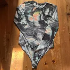 ZARA 長袖Tシャツ Lサイズ 抽象模様　シースルー