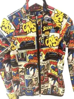 ラウドマウス ジャケット 白×マルチカラー 薄手レディース M アメコミ