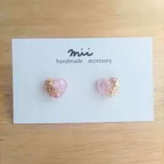 No.482 ドライフラワー スターフラワー 小ぶり ピアス ハート 樹脂