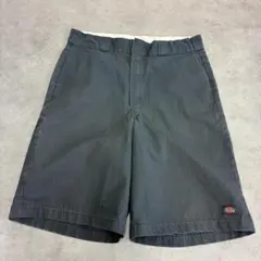 Dickies　ワークショーツ　W35　グレー　ストライプ　ツイル　古着のサムネイル