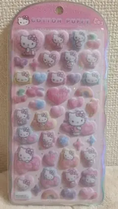 ま*も様 コットンパフィー シール サンリオ キティちゃん