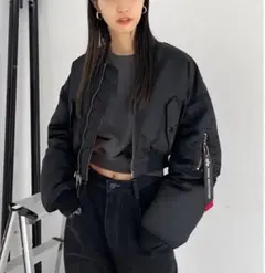 【ALPHA×EMODA】ドロップショルダー　MA-1　短丈　リバーシブル