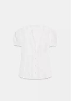 ZARA フリル付きホワイトシャツ 半袖