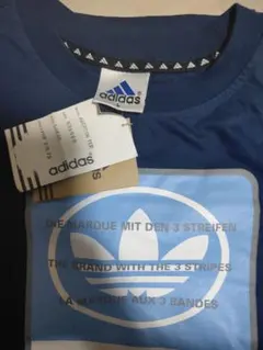 アディダス　adidas ネイビー ロゴプリント Tシャツ L