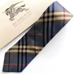 バーバリーロンドン ネクタイ ノヴァチェック柄 ブルー