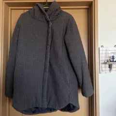 【お値下げ】Samansa Mos2 フード付きチェックダウンジャケット