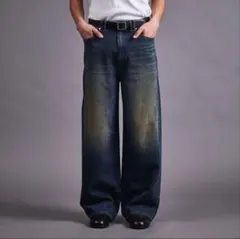 モンキータイム ライトオンス デニム バギーパンツ S ワイド インディゴのサムネイル