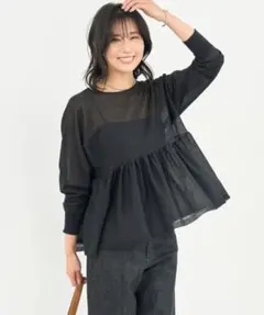 イエナ アトリエフランセ ブラック 黒 ロングスリーブトップス - メルカリ