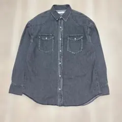 マウジー デニムシャツ 長袖 コットン F ダークグレー 無地 ポケット