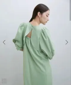【極美品】ADAM ET ROPE' パフスリーブ バックオープン ワンピース