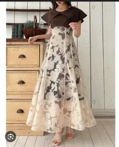 オパールフラワーコルセットワンピース