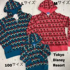 ディズニー　ランド　シー　パーカー　ミッキー　家族コーデ　ミニー