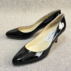 未使用品✨JIMMY CHOO ブラック エナメル ハイヒール 37.5